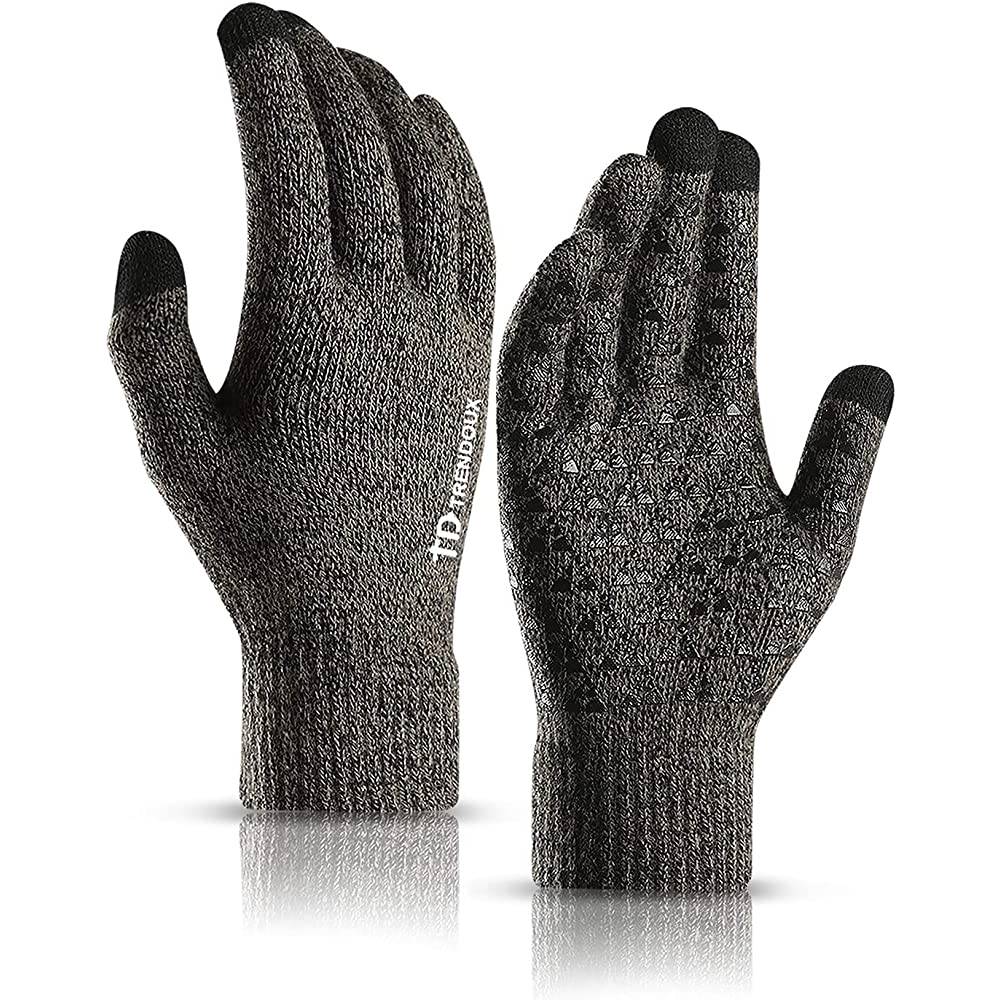 TRENDOUX Winter Gloves for Men Women - Upgraded Touch Screen Anti-Slip Silicone Gel - Elastic Cuff - Thermal Soft Knit Lining | Multiple Colors - GR