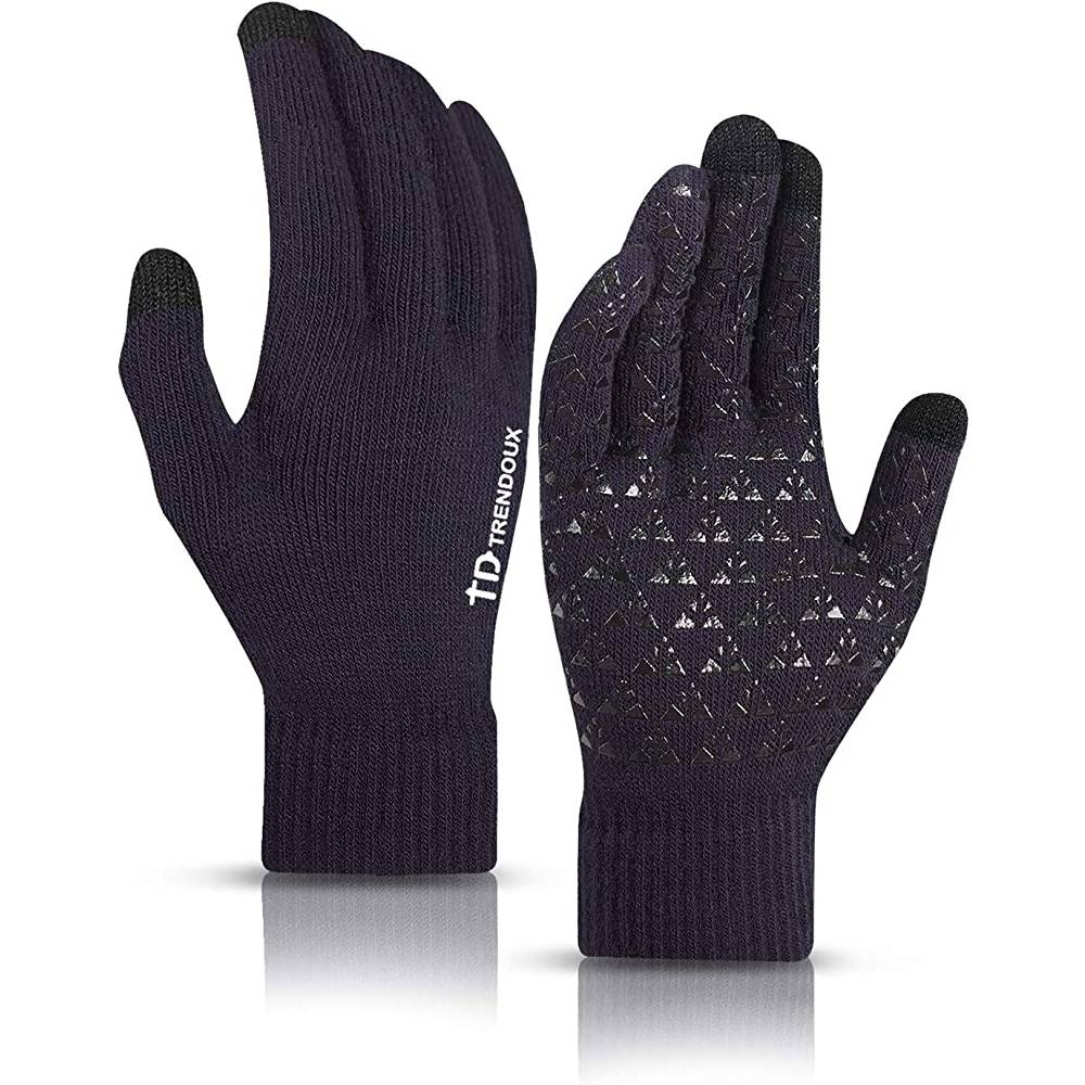 TRENDOUX Winter Gloves for Men Women - Upgraded Touch Screen Anti-Slip Silicone Gel - Elastic Cuff - Thermal Soft Knit Lining | Multiple Colors - N