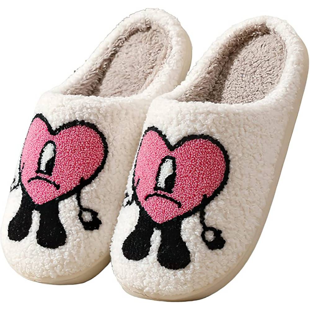 Bad Bunny Slippers for Women Keep Warm Couples Slides Home Slippers Soft Scuff Slip on Anti-Skid Sole Slip-on Slipper for Indoor Outdoor - Multiple Colors and Sizes